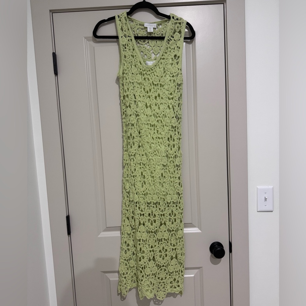 House of Harlow 1960 Light Green Crochet Maxi Dress
